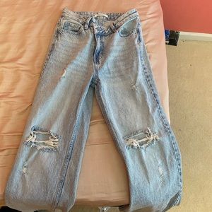 Pacsun asymmetrical ripped 90s bf jean